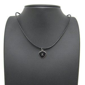 Stainless Steel "K" Pendant with leather cord
